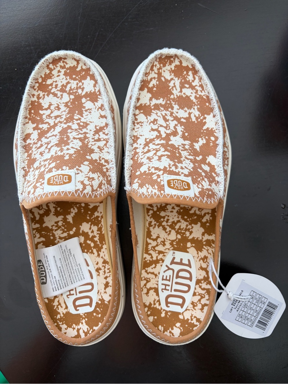 Hey Dude Women’s Slip-On Austin Life Essential Tan and White Splatter